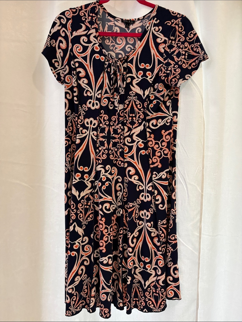 Sami & Jo Black Dress with Pink and Cream Paisley Print
